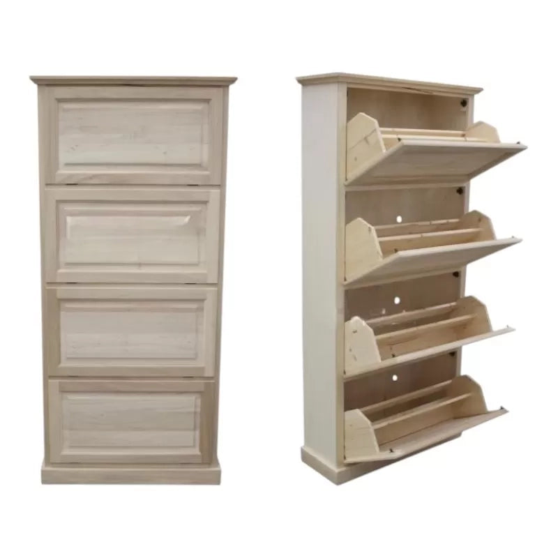 Scarpiera classica in legno 4  ribalte grezzo l.80 p.30 h.170 (1220) - Mobili 2G