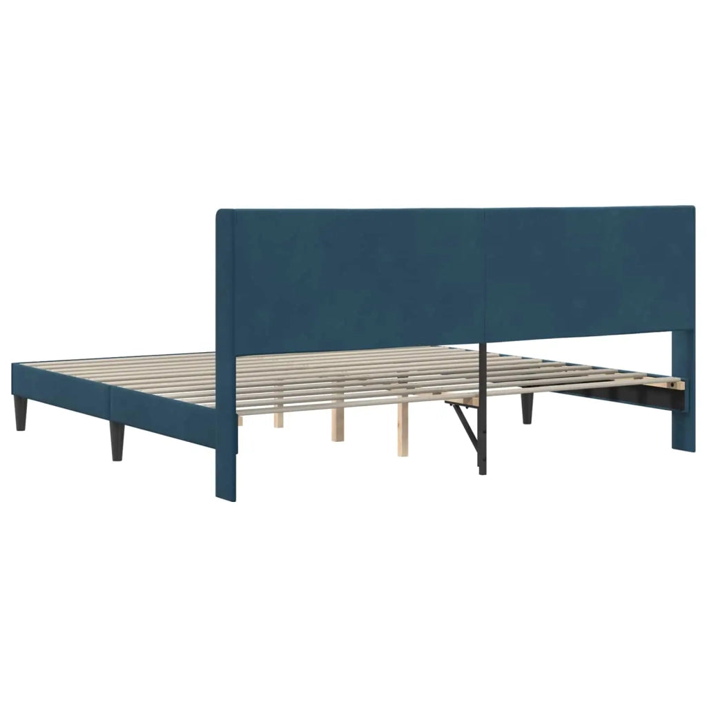 Struttura del letto con testiera-Giroletto Blu 180 x 200 cm Velluto 226898