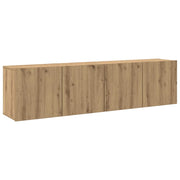 Mobili TV a Parete 2pz | Armadietto TV | Mobile Porta TV Rovere Artigianale 80x30x41 cm
