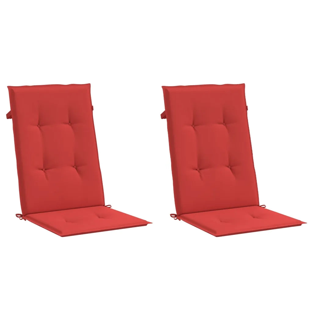 Cuscini per Sedie 2 pz Rossi 120x50x3 cm in Tessuto 43187