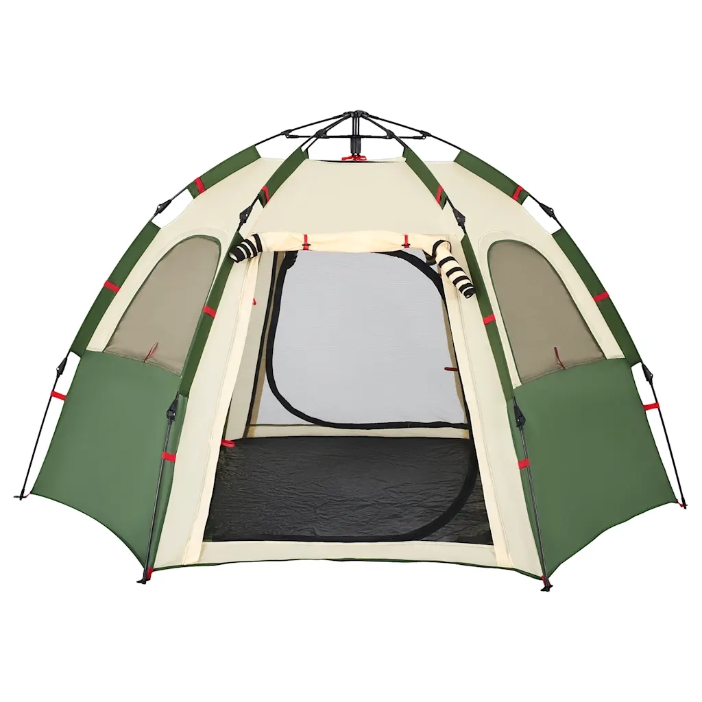 Tenda da Campeggio Cabina 4 Persone Verde a Rilascio Rapido 4005332