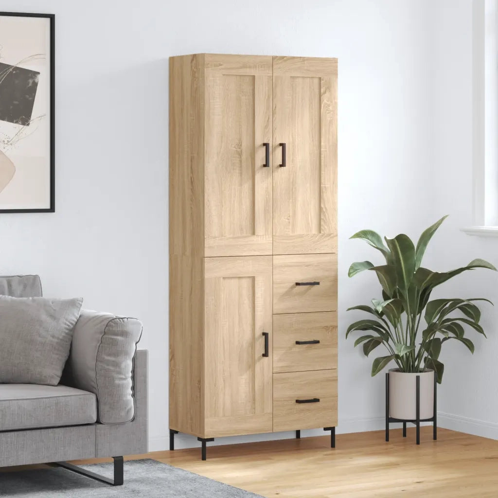 Credenza Rovere Sonoma 69,5x34x180 cm in Legno Multistrato 3200004