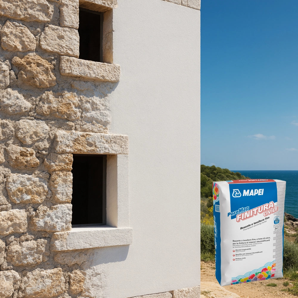 Poromap finitura civile malta traspirante per intonaci deumidificanti 25 kg