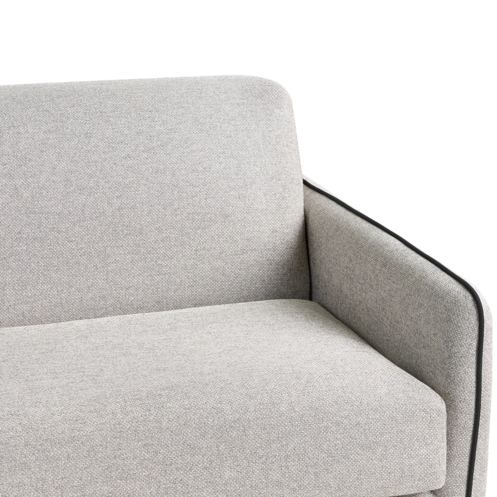 Divano letto in tessuto grigio imbottito a 2 posti trasformabile con gambe in plastica Soggiorno moderno minimalista