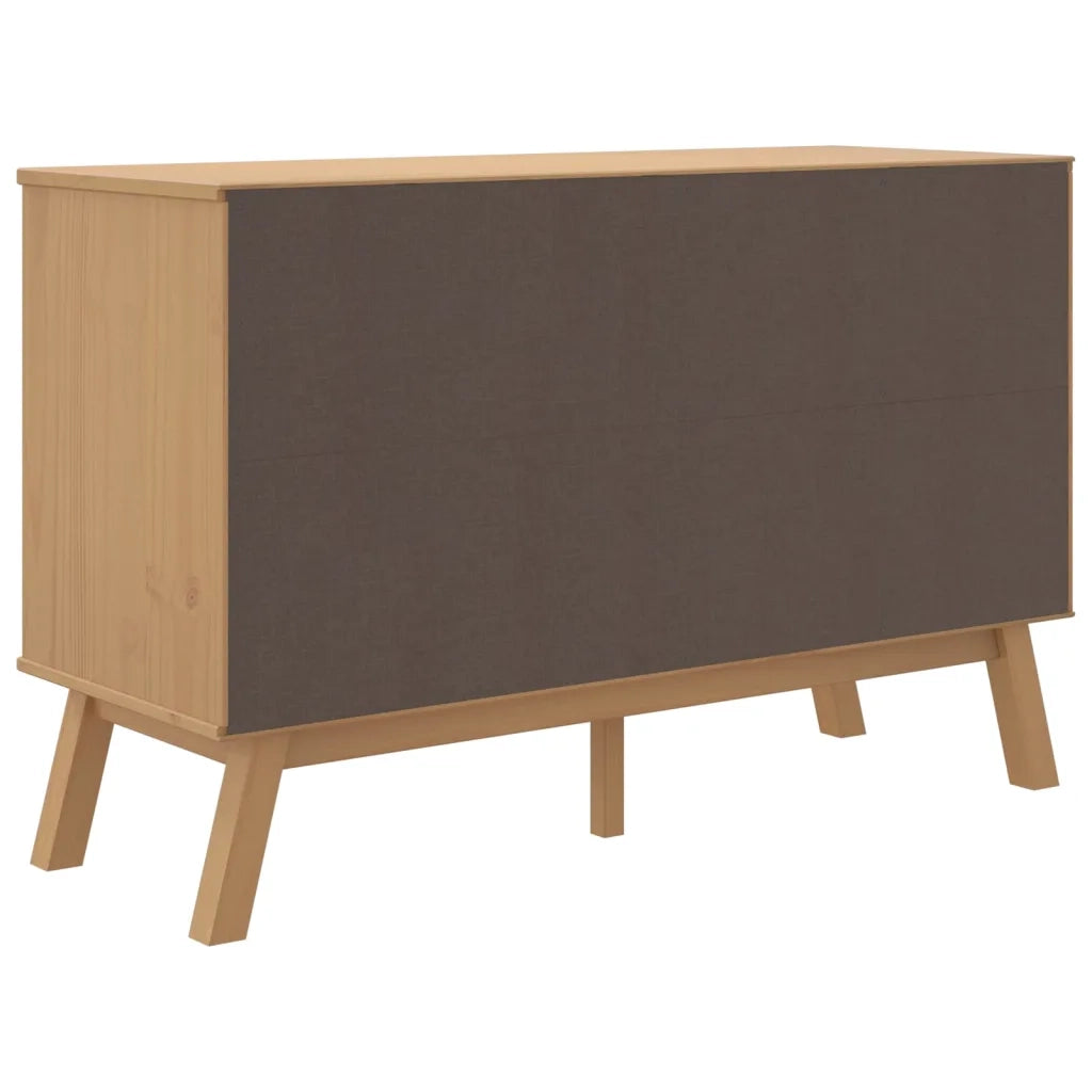 Credenza OLDEN Bianca e Marrone 114x43x73,5 cm Massello di Pino 358611