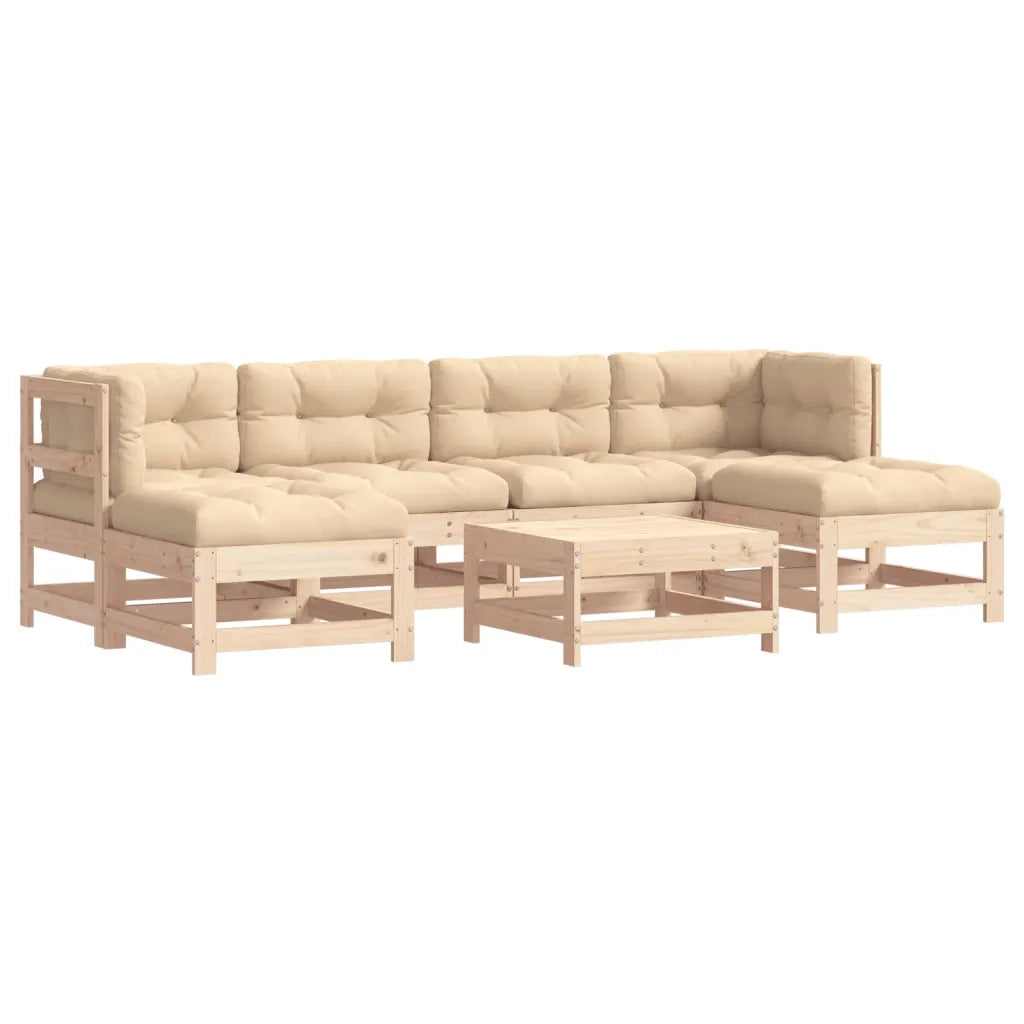 Set Divani da Giardino 7 pz con Cuscini in Legno Massellocod mxl 77199