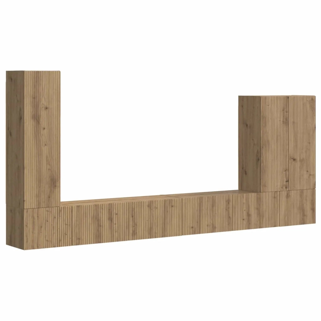 Set di Mobiletto da TV a Parete 6 pcs Rovere artigianale 3408960