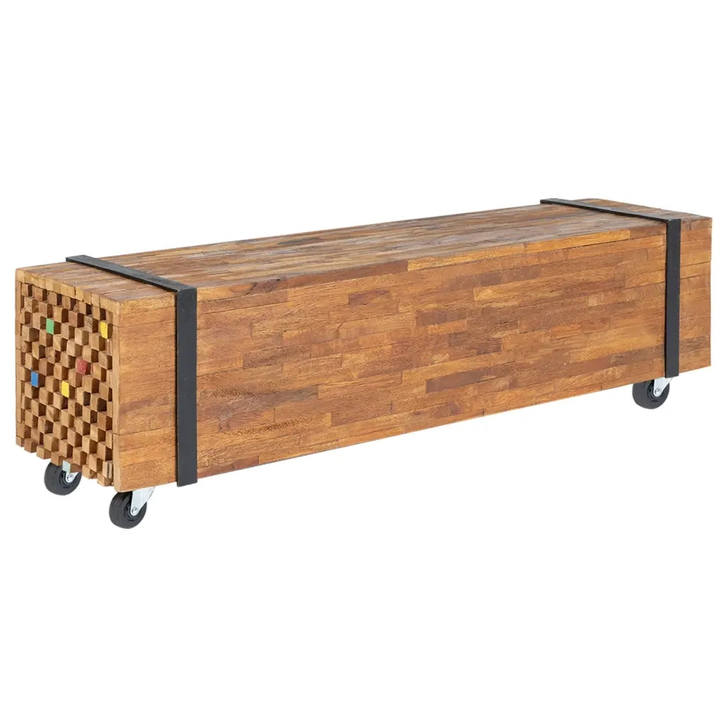 Mobile Porta TV 110x30x32,5 cm in Legno Massello di Teak cod mxl 19812