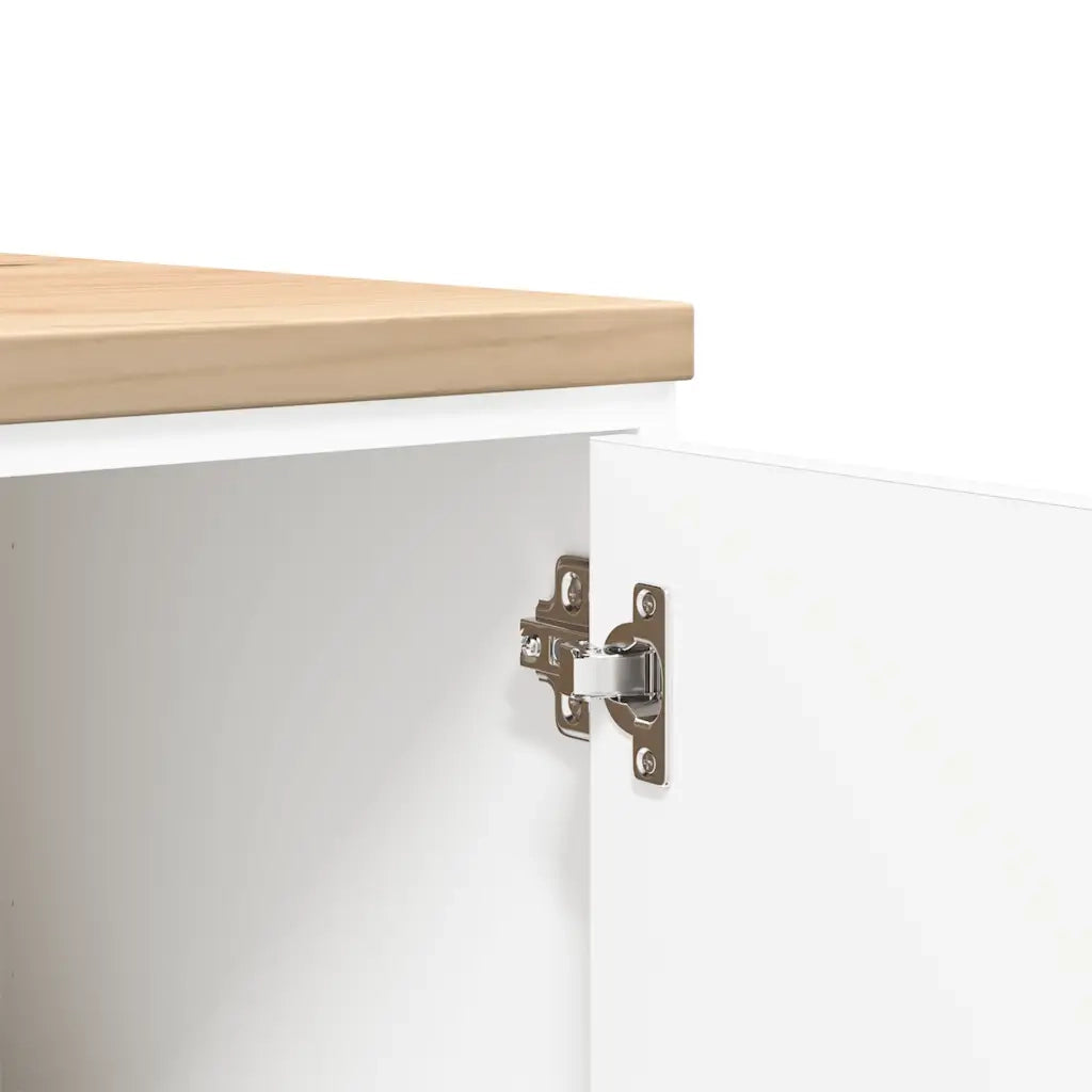 Armadietto da Garage Bianco 60x51x85 cm Legno Massello di Pino CFW4800652