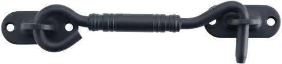 Maniglia di sicurezza per giardino in acciaio inossidabile 14,3 cm, con gancio di cabina, chiusura con gancio, gancio e blocco occhiello, blocco per finestre, finestre, cabina, finestre scorrevoli, schiera (1 pezzo)