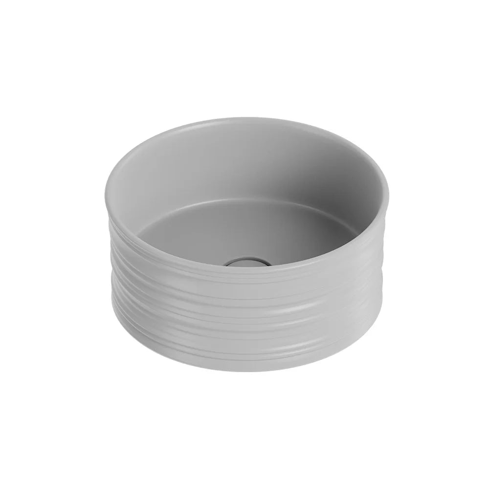 Lavabo d'appoggio tondo in ceramica da 40 cm grigio opaco - Serie Nordic