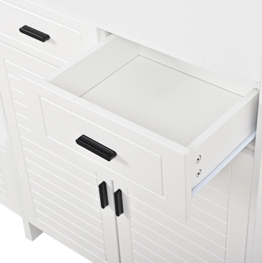 Mobile ingresso con appendiabiti e scarpiera 125x36x165 cm; bianco; in truciolare e MDF