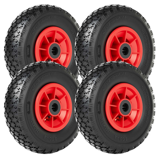 Set 4 ruote complete 3.00-4 HT2046 per carrelli a mano carriole portasacchi