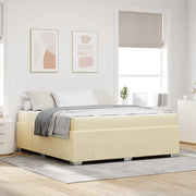 vidaXL Struttura del letto con materasso Crema 180 x 200 cm Tessuto