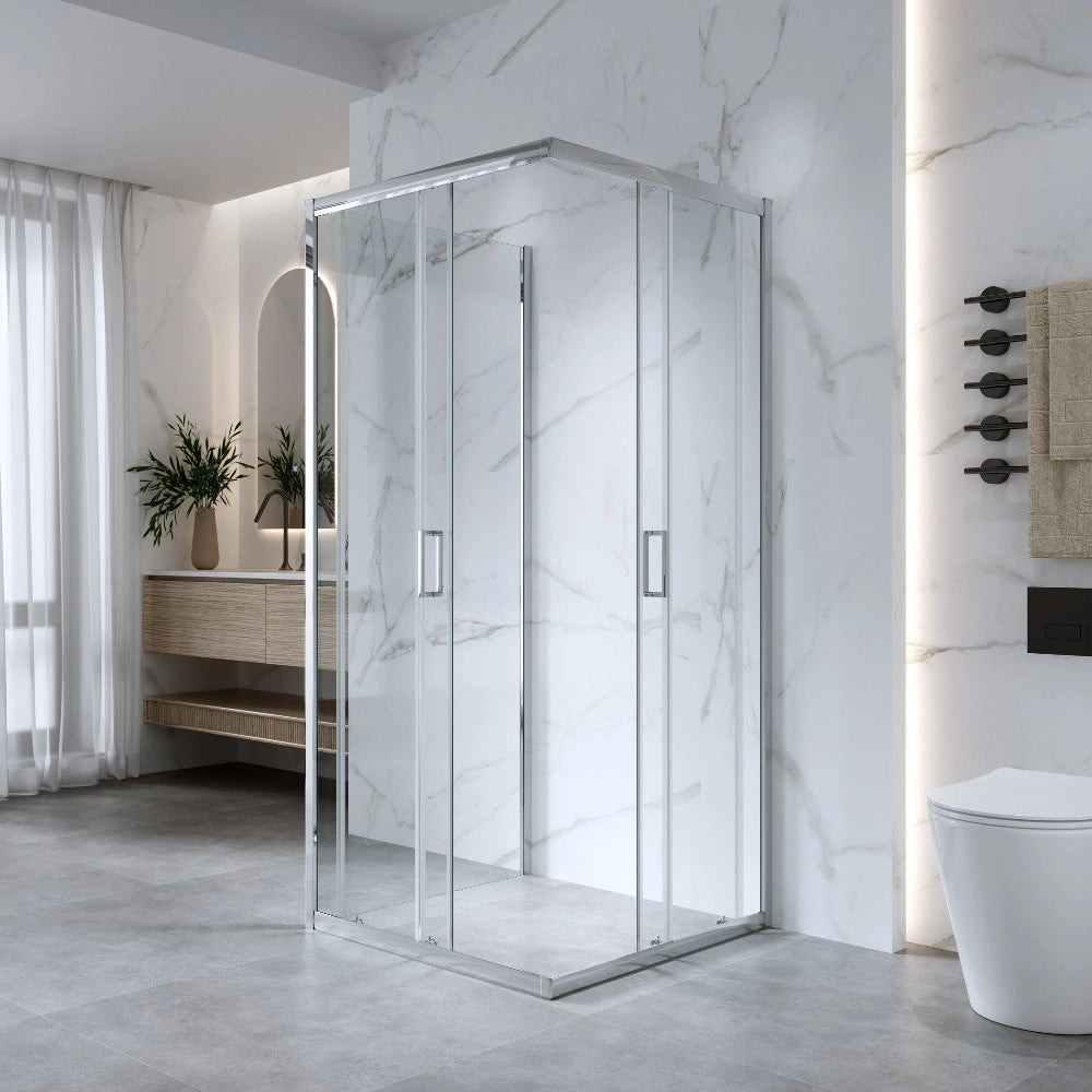 Cabina Doccia 3 Lati 70x70x70 Cm H 185 cm vetro 6 mm Trasparente Scorrevole| Kiro