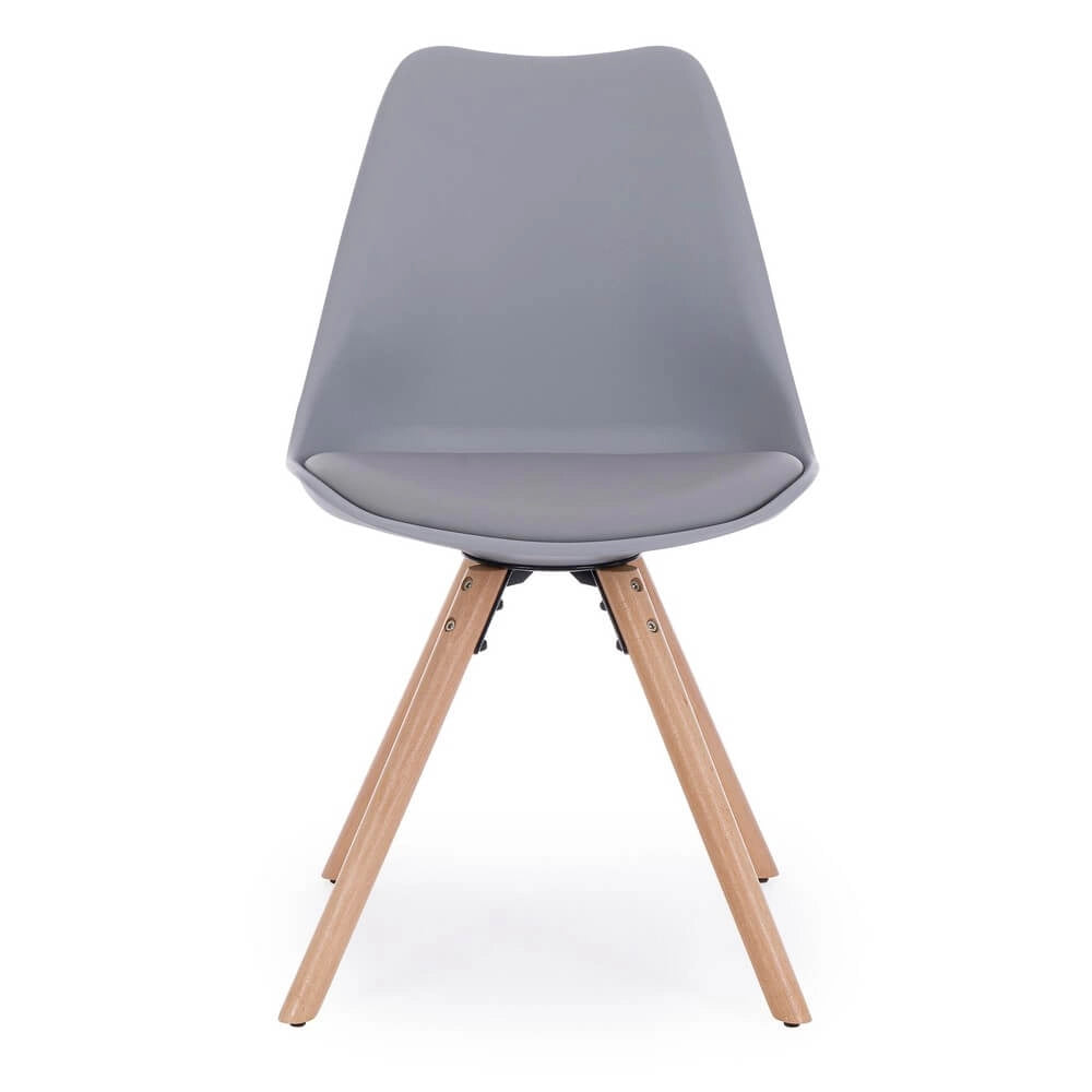 Set di 4 Sedie Design Nordico con Cuscino in Similpelle e Gambe in Faggio - FIO