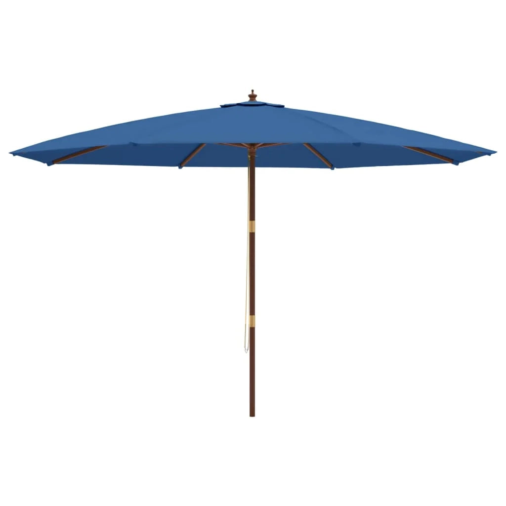 Ombrellone da giardino con palo in legno 400 x 273 cm blu 02_0008341