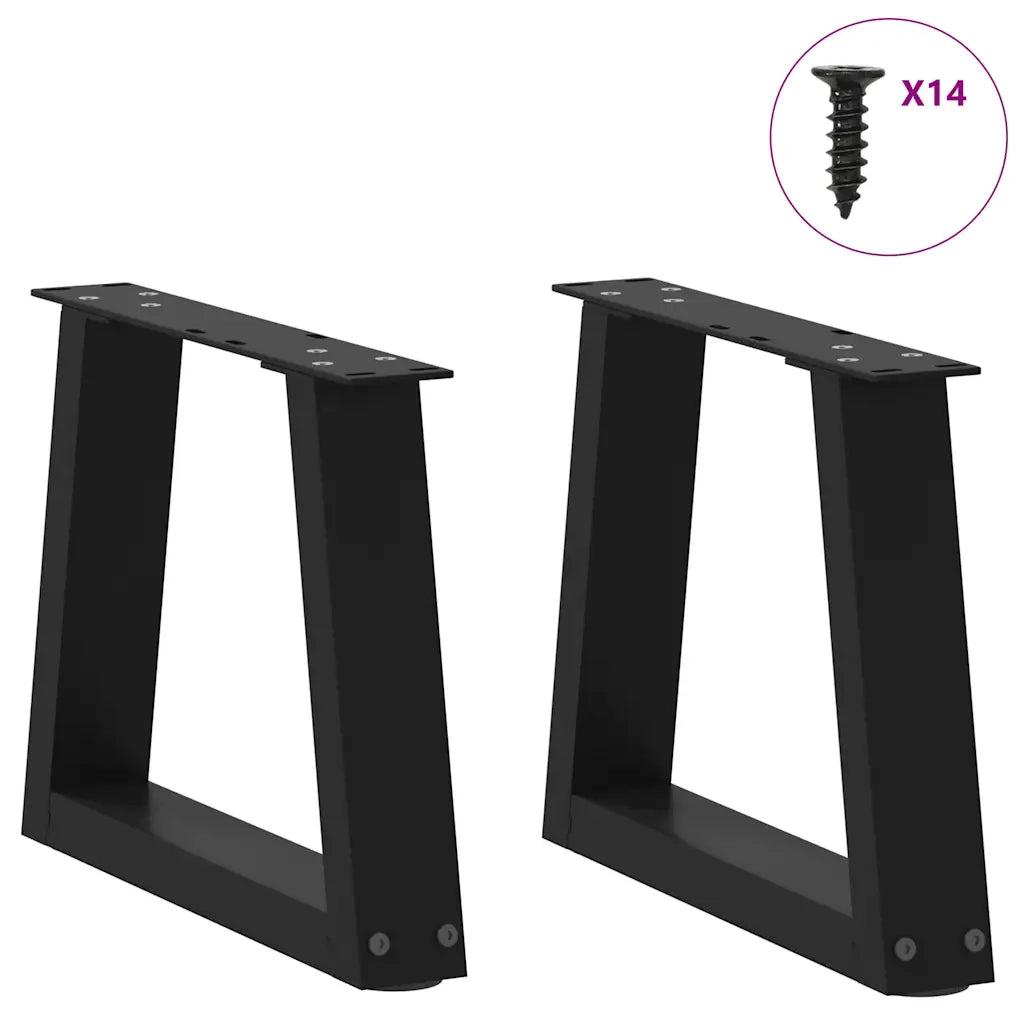 Gambe per Tavolino da Caffè a Forma di V 2 pz Nere 40x(30-31,3) cm Acciaio 4012524