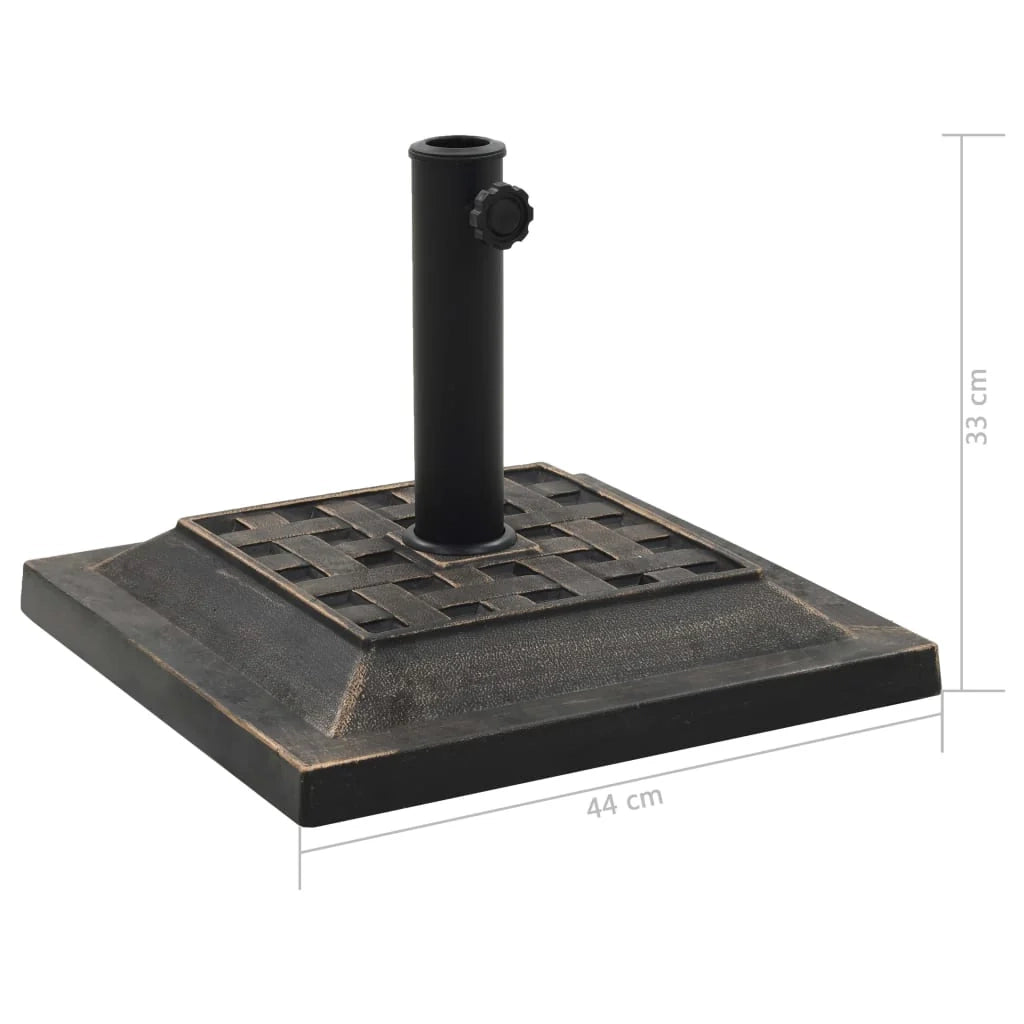 Base quadrata per ombrellone in resina diametro 38 e 48 mm 12 kg bronzo 2202087