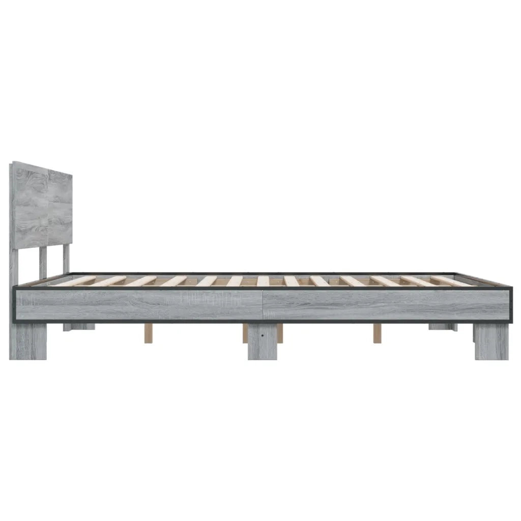 Giroletto Grigio Sonoma 160x200 cm in Legno Multistrato Metallo