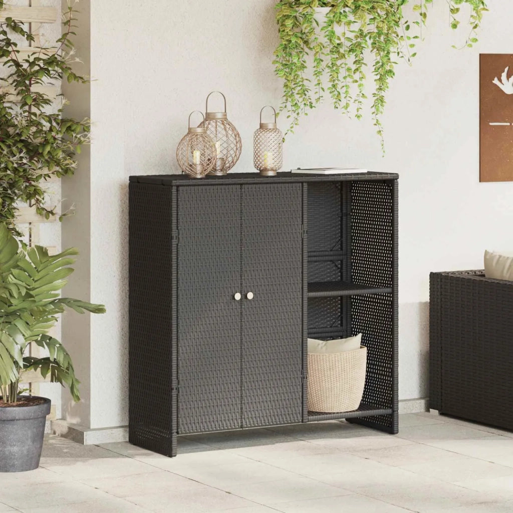 Armadio con lo scaffale con porta Nero 100 x 36 x 102 cm Rattan 4103821