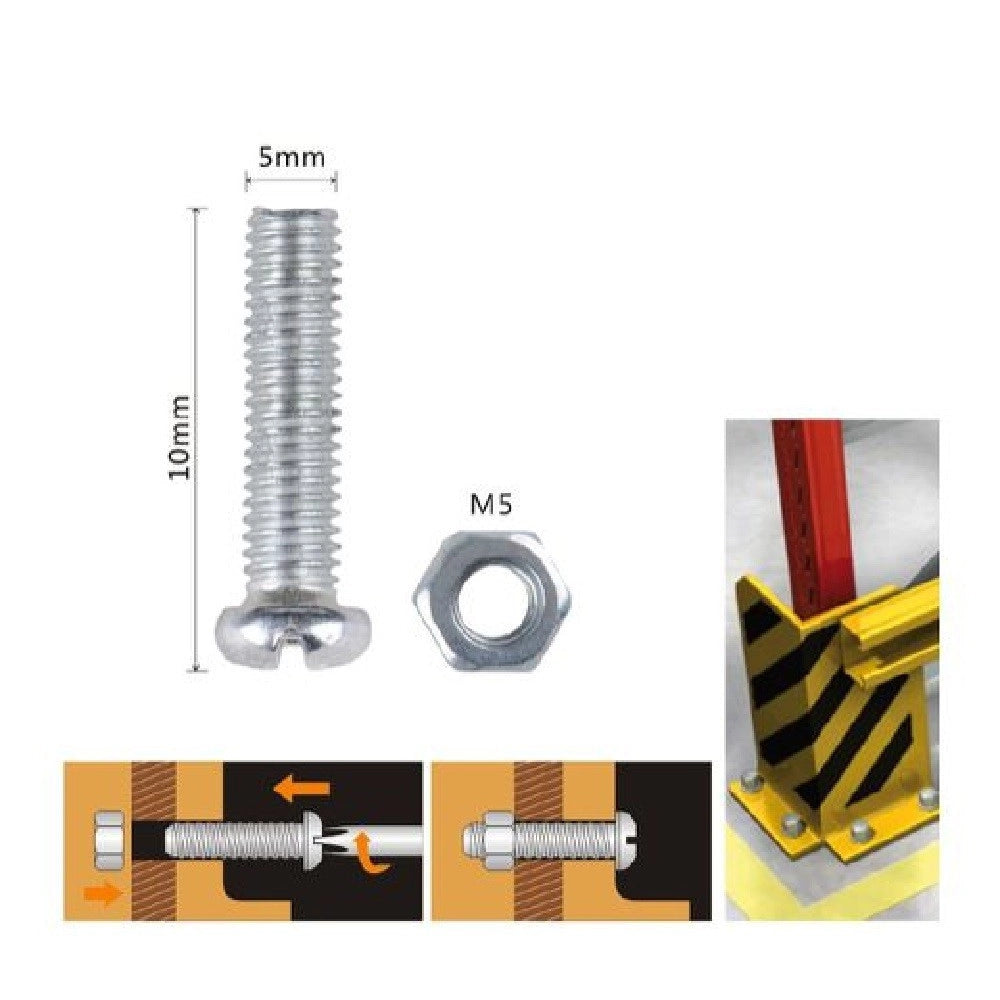 Trade Shop - Set 21 Pz Viti Vite Testa A Croce Tonda 5x10 Mm Con Dadi Dado Esagonale M5 90965 -