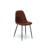 E-STYLO Sedia in similpelle marrone con gambe in metallo antracite, imbottita, 44cm X 50cm H. 84cm.
