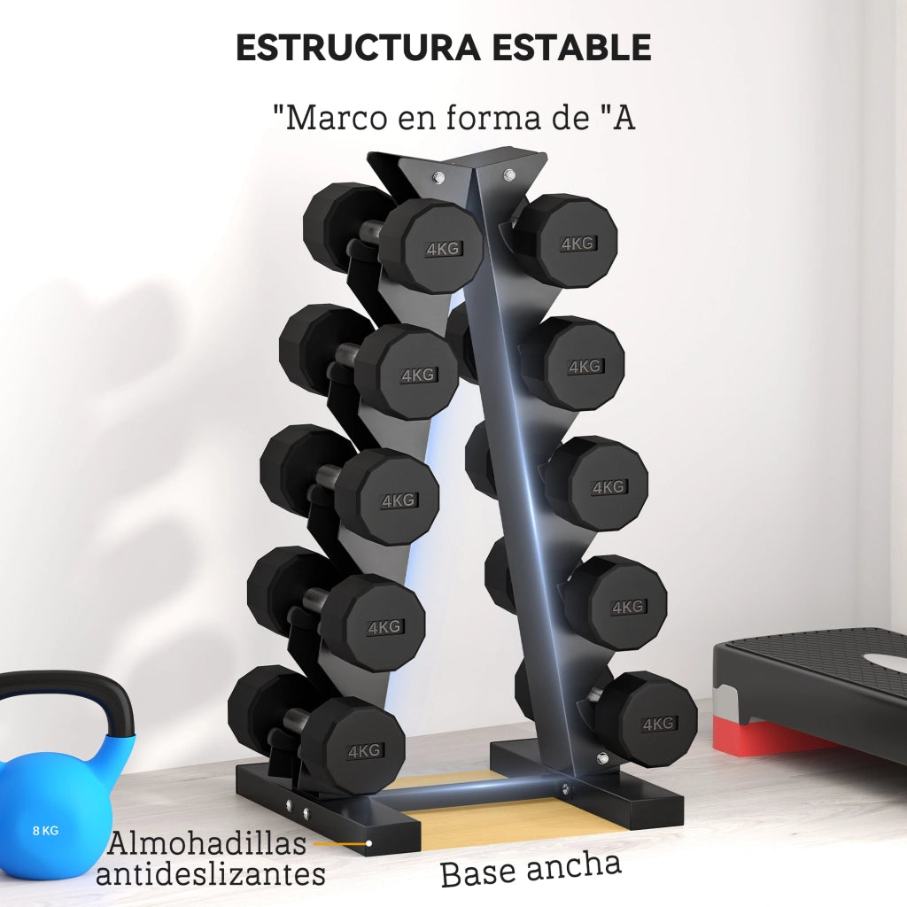 Mobile per manubri in acciaio ¨C zephmum ¨C 35x33x66 cm nero