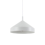 Sospensione Industrial-Minimal Yurta Metallo Bianco 1 Luce E27 D30