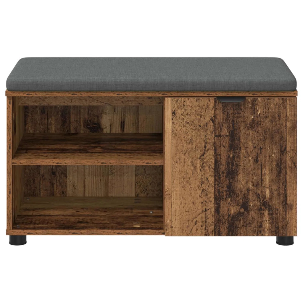 Panca per ingresso con cuscino-Sgabello-Panca da Corridoio Legno vecchio 80 x 38 x 46 cm 240356