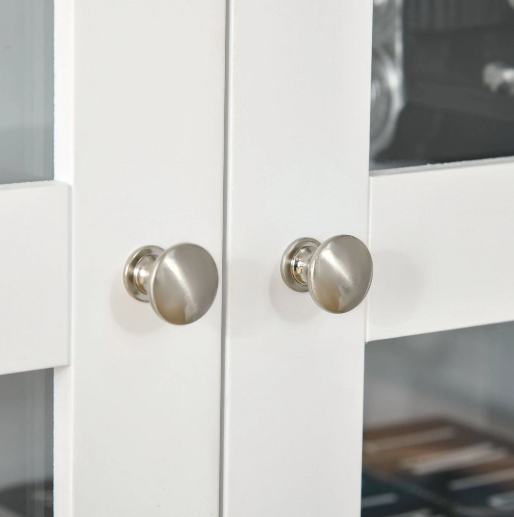 Mobile vetrina bianco in MDF con vetro temperato, 178,5 cm