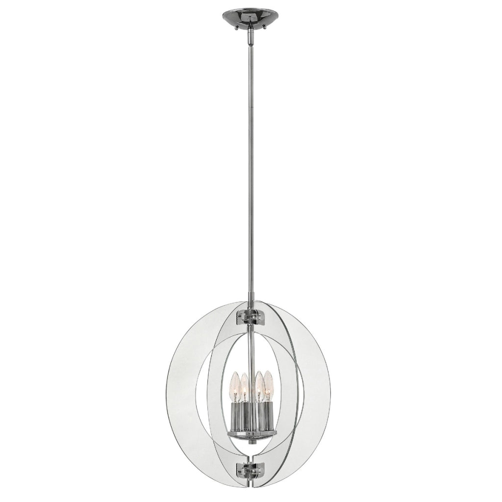 Lampada sospensione moderna cromata Solstice Hinkley 4xE14