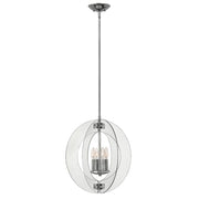 Lampada sospensione moderna cromata Solstice Hinkley 4xE14