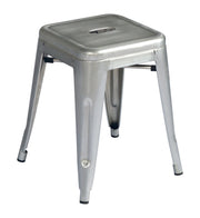 Sgabello Basso Impilabile Lamiera 4  Pz Colore: Silver