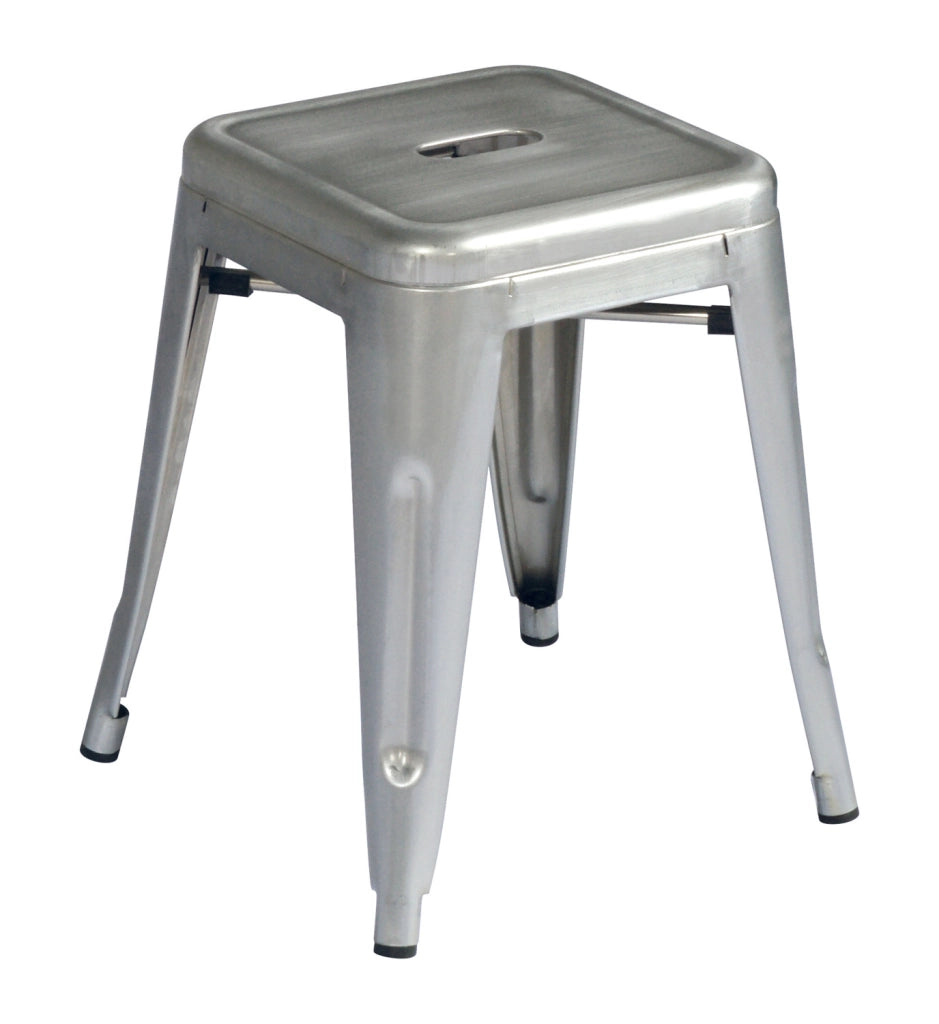 Sgabello Basso Impilabile Lamiera 4  Pz Colore: Silver