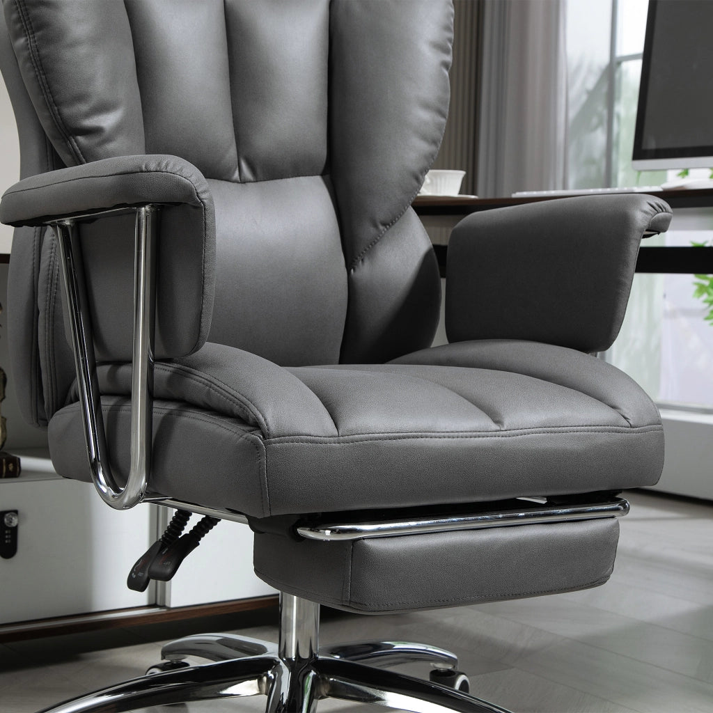 SEDIA UFFICIO Ergonomica Reclinabile 74x65x120-128 cm Grigio Scuro