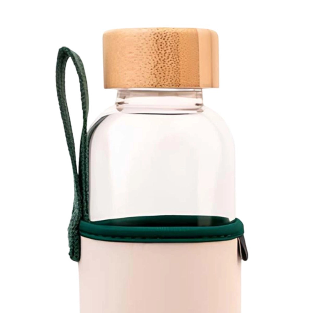Borraccia in vetro riutilizzabile da 500 ml con motivo MANG e custodia Bianco / Verde Line Friends BT21