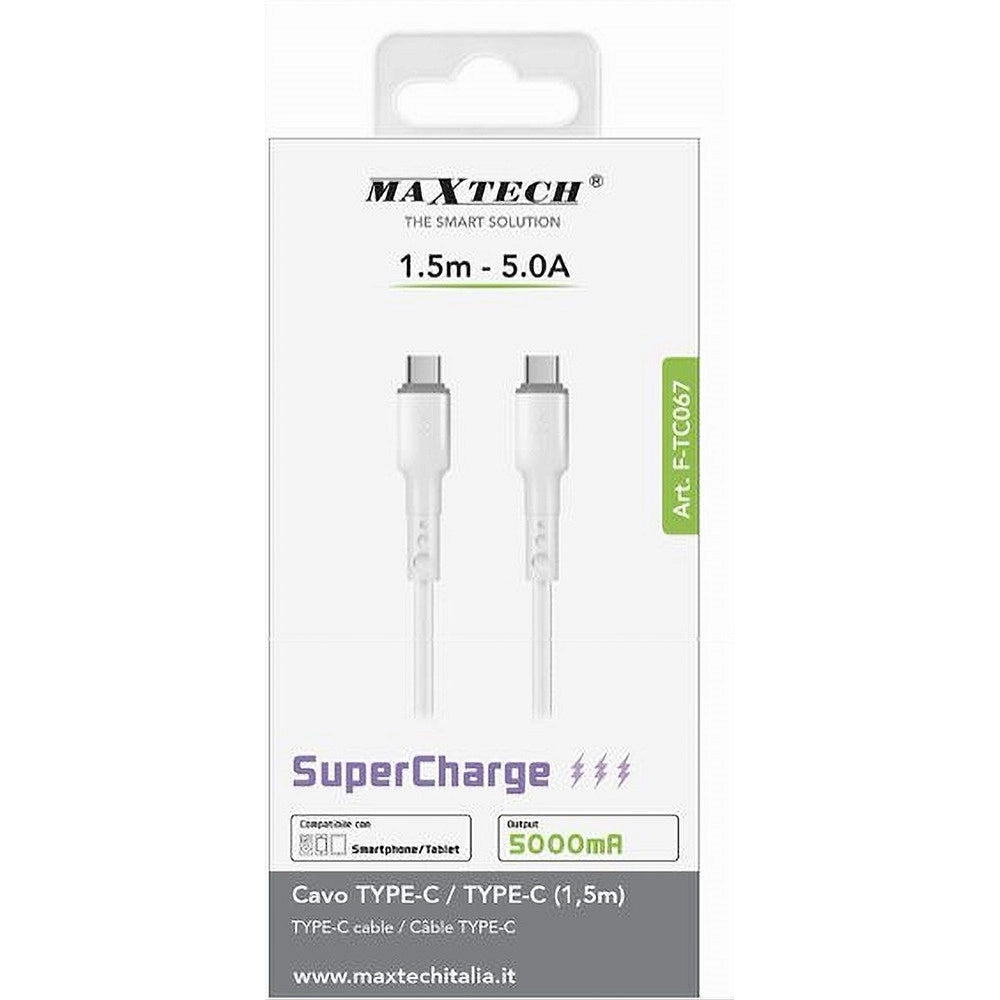 Trade Shop - Cavo Type-c/type-c 1.5mt Super Ricarica 5a Cavetto Per Smartphone Tablet F-tc067 -