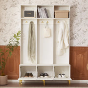 Mobile ingresso con panca e appendiabiti bianco 120x23,5x191,5 cm