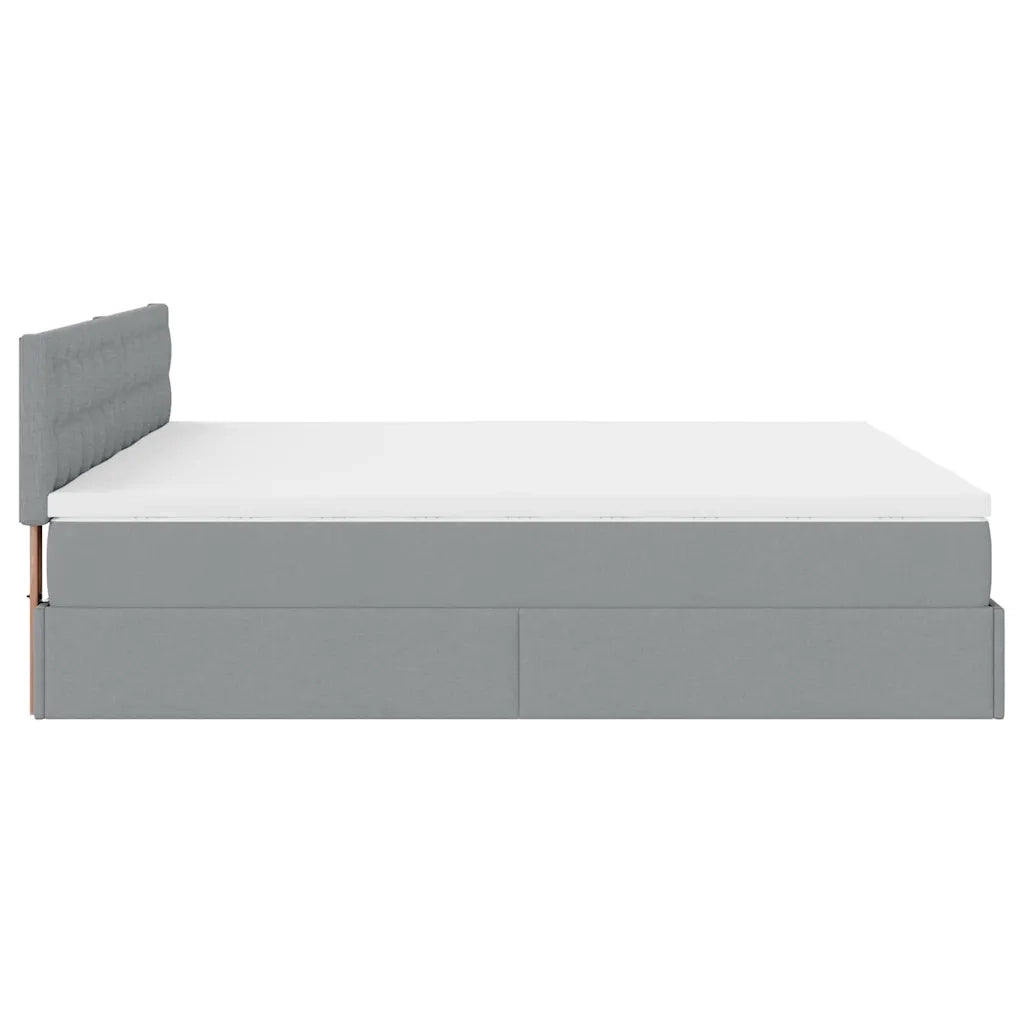 Struttura Letto Pouf con Materassi 200x200 cm in Tessuto 3312043