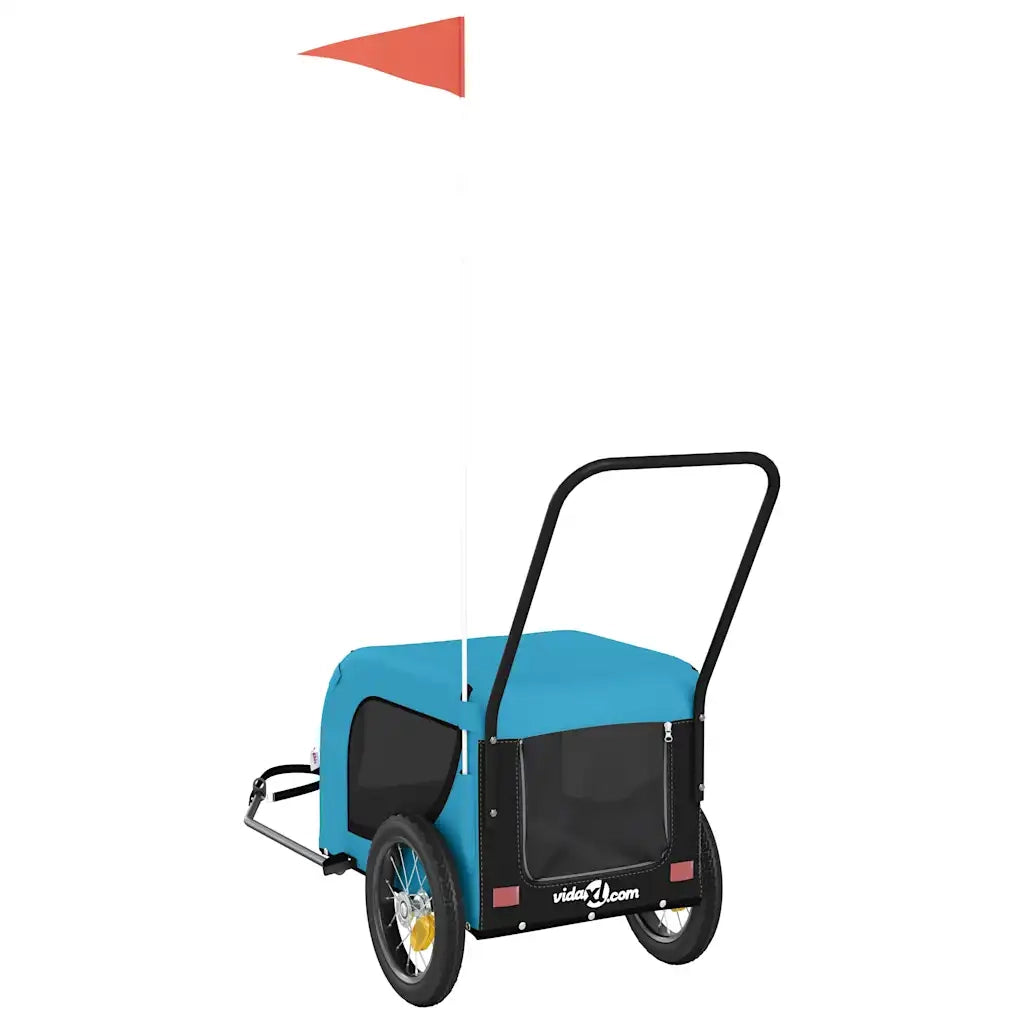 Rimorchio da Bici per Animali Blu e Nero Oxford e Ferro CFW7674728