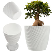 Vaso da fiori KADAX con supporto, coperchio, ciotola rotonda, 19 cm, bianco