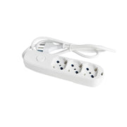 Ecova 30101x multipresa 3 prese universali con interruttore e cavo 1,5 metri bianco