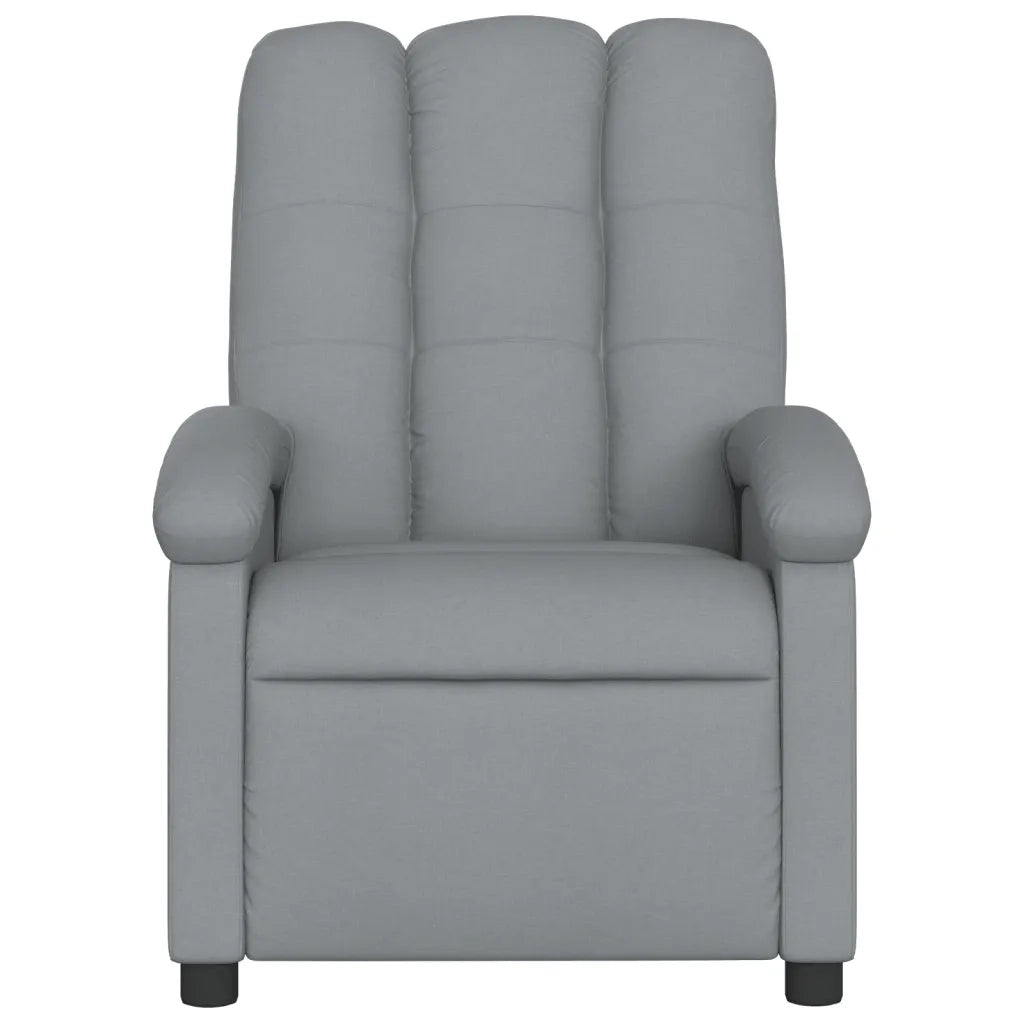 Divano Sedia-Poltrona Reclinabile Massaggio Elettrica Grigio Chiaro Tessuto 615171
