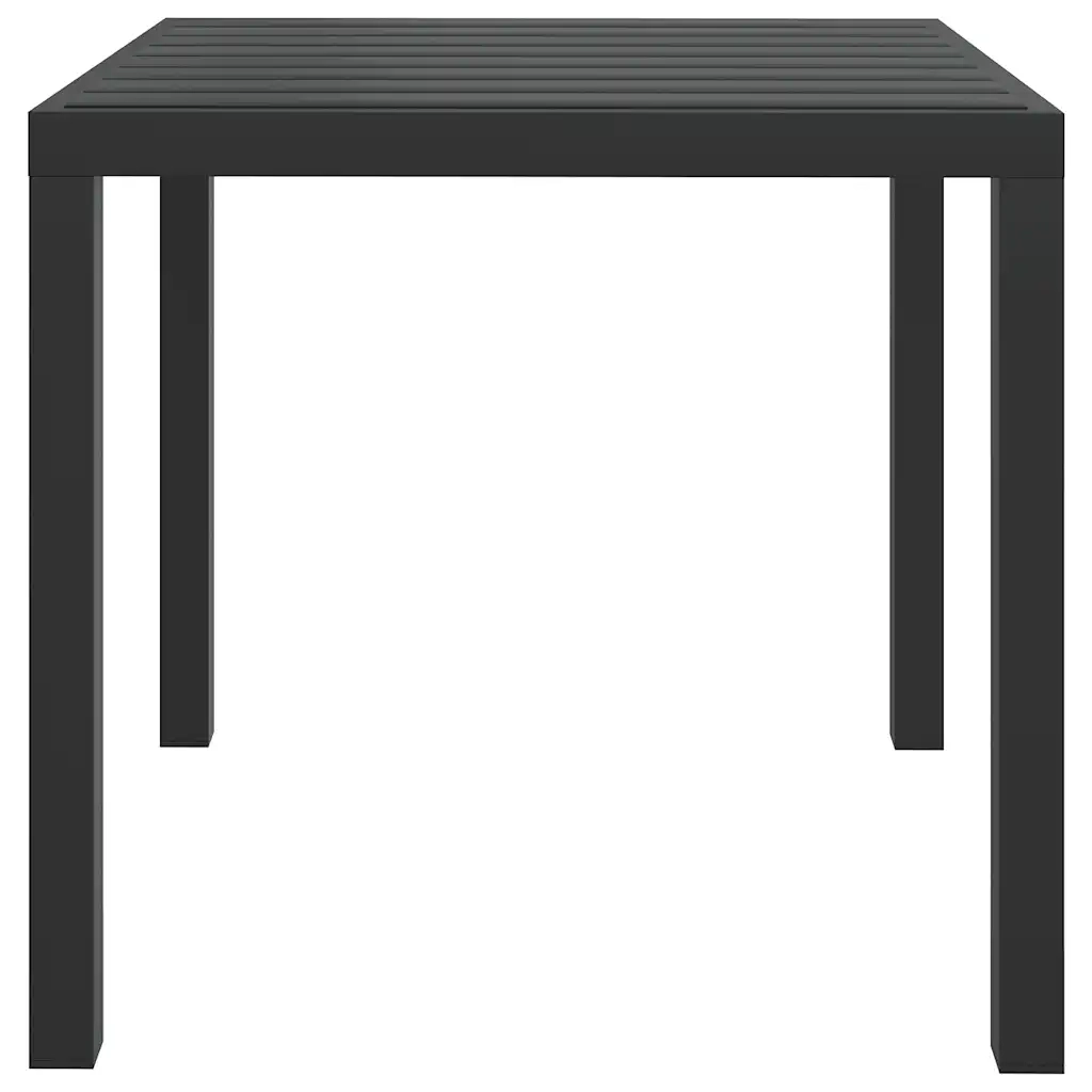 Tavolo da Giardino Nero 80x80x74 cm in Alluminio e WPC 42790
