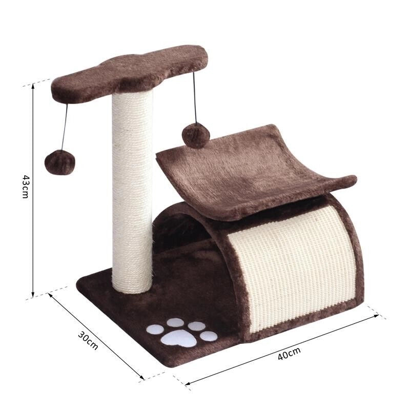 ALBERO PER GATTI TUNNEL IN SISAL MARRONE 40 X 30 X 43 CM
