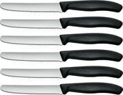 Set di coltelli da tavola, 6 pezzi, con bordo a ghiera, coltello da pane, coltelli da tavola in acciaio inossidabile, insieme di coltelli da tavola per la ristorazione a domicilio, resistente al lavastoviglie