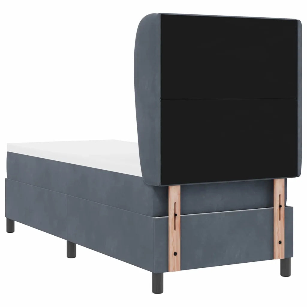 Letto a molle con materasso Grigio scuro 200 x 80 cm Poliestere 3340953