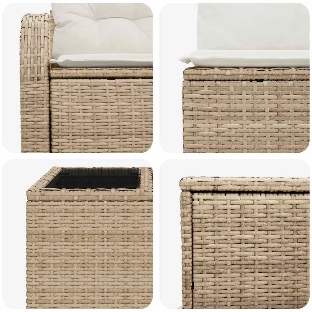 Set di divani 6 pz Beige e Bianco Crema 3447198