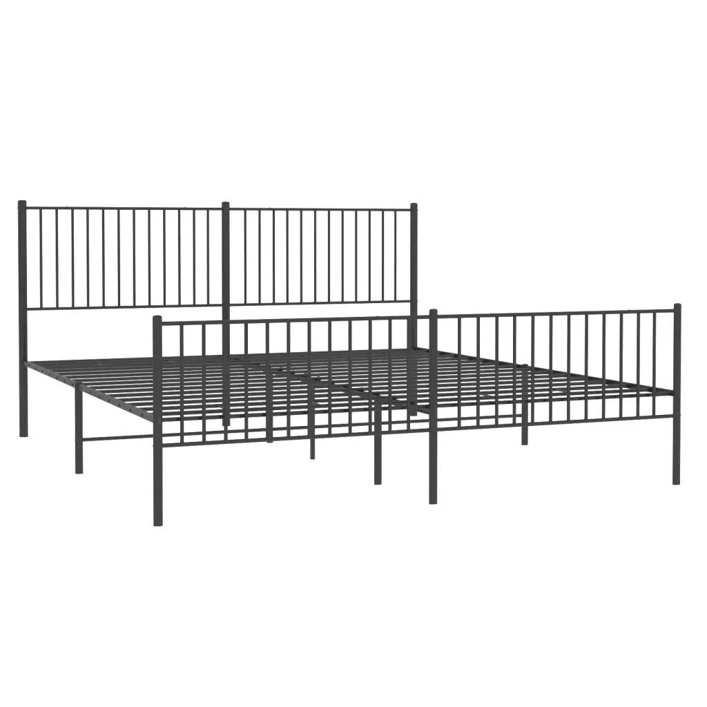 Giroletto con Testiera e Pediera Metallo Nero 200x200 cmcod mxl 81802
